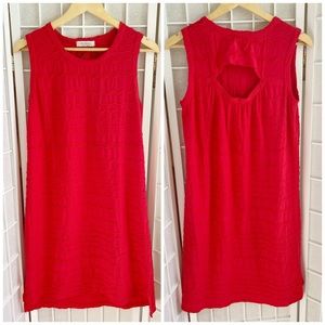 NWT Mododoc Rosso Red Ocean Waves Jersey Sleeveless Tank Dress Small